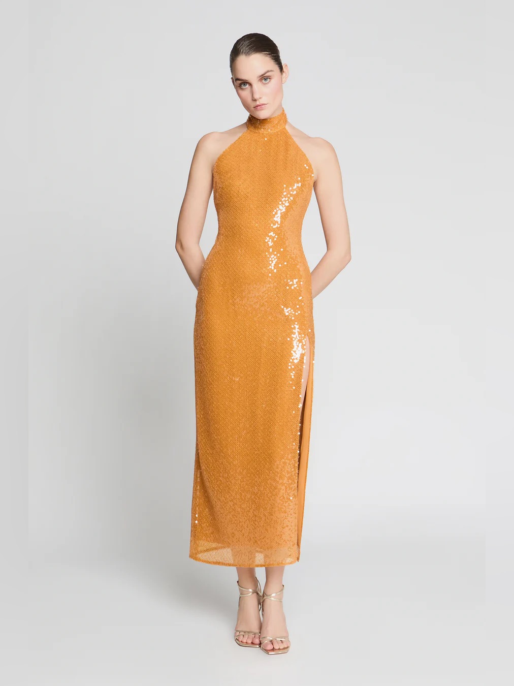 Halston Alva Sequin Midi Dress Nwt Size12